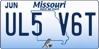 MO license plate UL5V6T