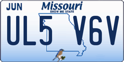 MO license plate UL5V6V