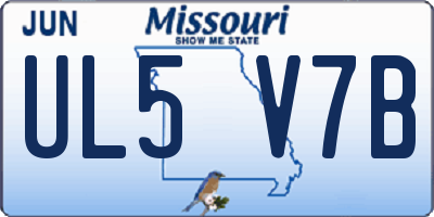 MO license plate UL5V7B