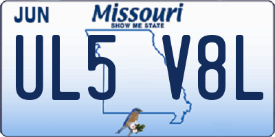 MO license plate UL5V8L