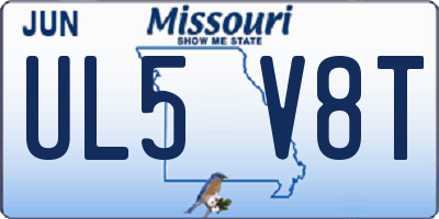 MO license plate UL5V8T