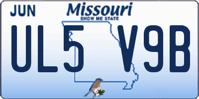 MO license plate UL5V9B