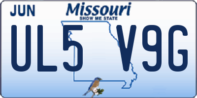 MO license plate UL5V9G