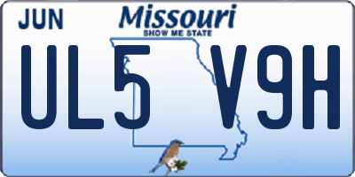 MO license plate UL5V9H