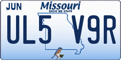 MO license plate UL5V9R