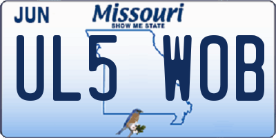 MO license plate UL5W0B