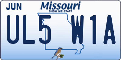 MO license plate UL5W1A