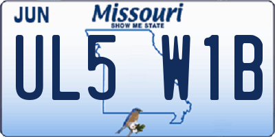 MO license plate UL5W1B