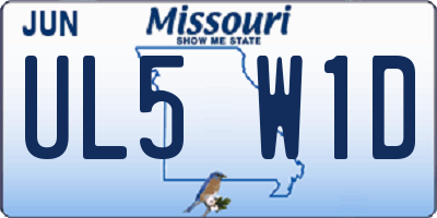 MO license plate UL5W1D