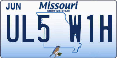MO license plate UL5W1H