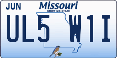 MO license plate UL5W1I