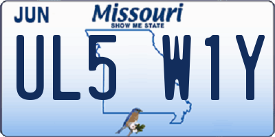 MO license plate UL5W1Y