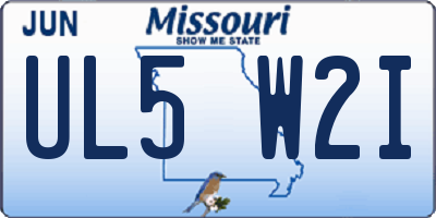 MO license plate UL5W2I