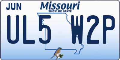 MO license plate UL5W2P