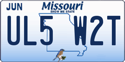 MO license plate UL5W2T