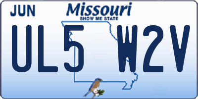 MO license plate UL5W2V