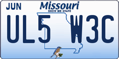 MO license plate UL5W3C