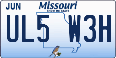 MO license plate UL5W3H