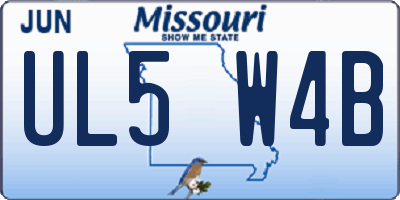 MO license plate UL5W4B