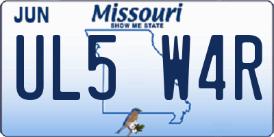MO license plate UL5W4R