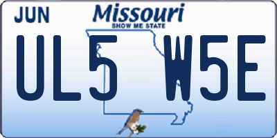 MO license plate UL5W5E