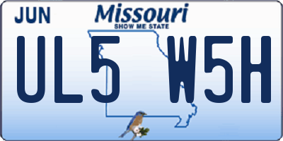 MO license plate UL5W5H