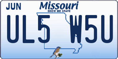 MO license plate UL5W5U