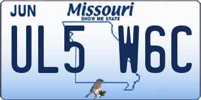 MO license plate UL5W6C