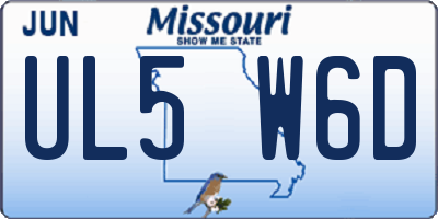 MO license plate UL5W6D