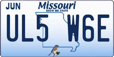 MO license plate UL5W6E