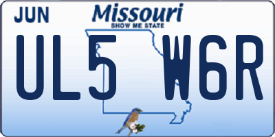MO license plate UL5W6R