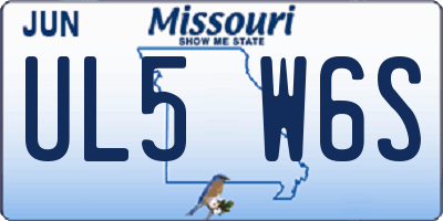 MO license plate UL5W6S
