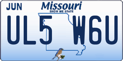MO license plate UL5W6U