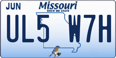 MO license plate UL5W7H