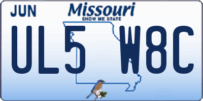 MO license plate UL5W8C