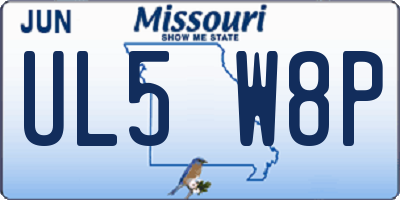 MO license plate UL5W8P