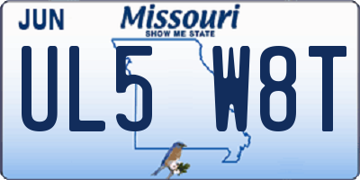 MO license plate UL5W8T