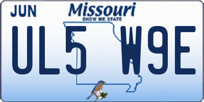 MO license plate UL5W9E