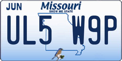 MO license plate UL5W9P