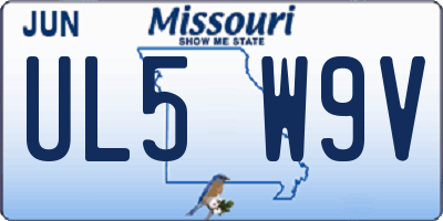 MO license plate UL5W9V