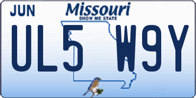 MO license plate UL5W9Y
