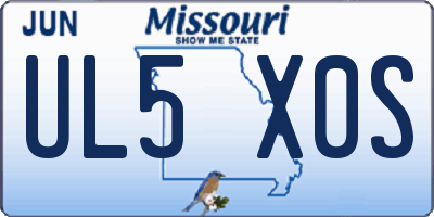 MO license plate UL5X0S
