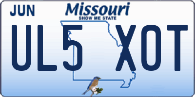 MO license plate UL5X0T