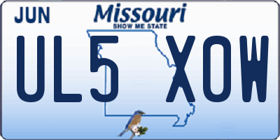 MO license plate UL5X0W