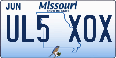 MO license plate UL5X0X