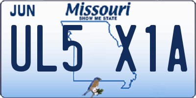 MO license plate UL5X1A