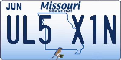MO license plate UL5X1N