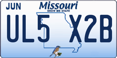 MO license plate UL5X2B
