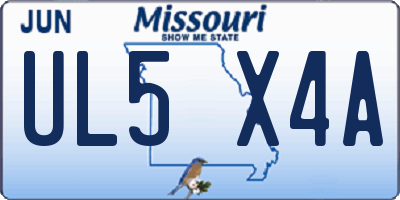 MO license plate UL5X4A