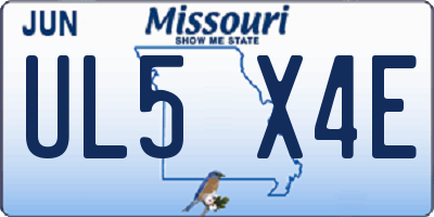 MO license plate UL5X4E